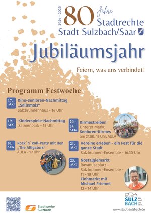 Plakat zur Festwoche anl&auml;sslich der 80 Jahre Stadtrechte
